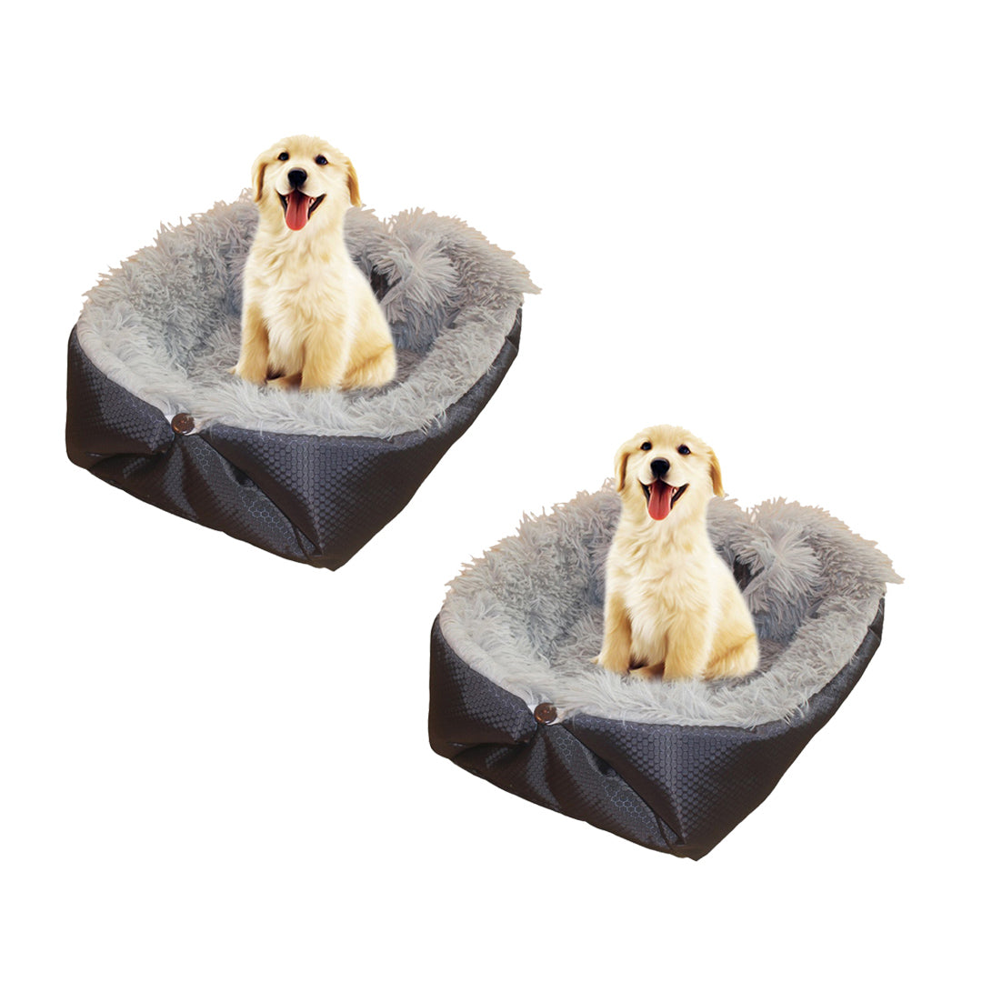 NNEAGS 2X Black Dual-purpose Cushion Nest Cat Dog Bed Warm Plush Kennel Mat Pet Home Travel Essentials