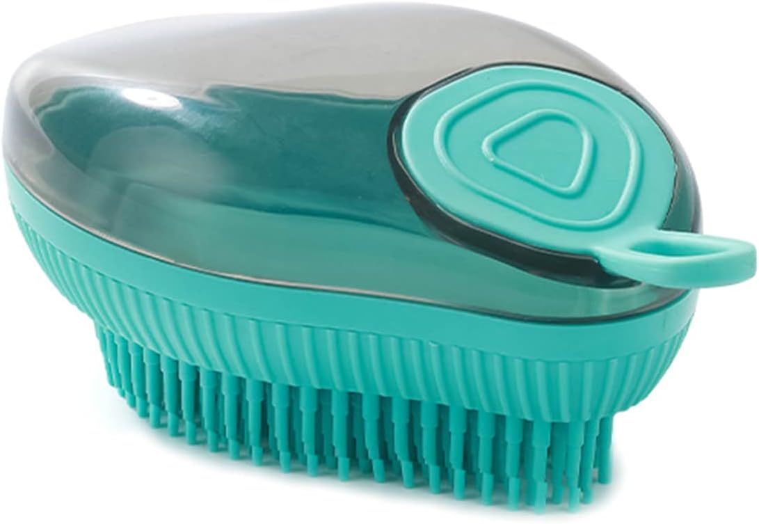 Silicone For Bath Dog Washing Massage Dog Bath Brush With Soap Dispenser Pet Shampoo Brush Dog Grooming Brush - ok best bark bargains