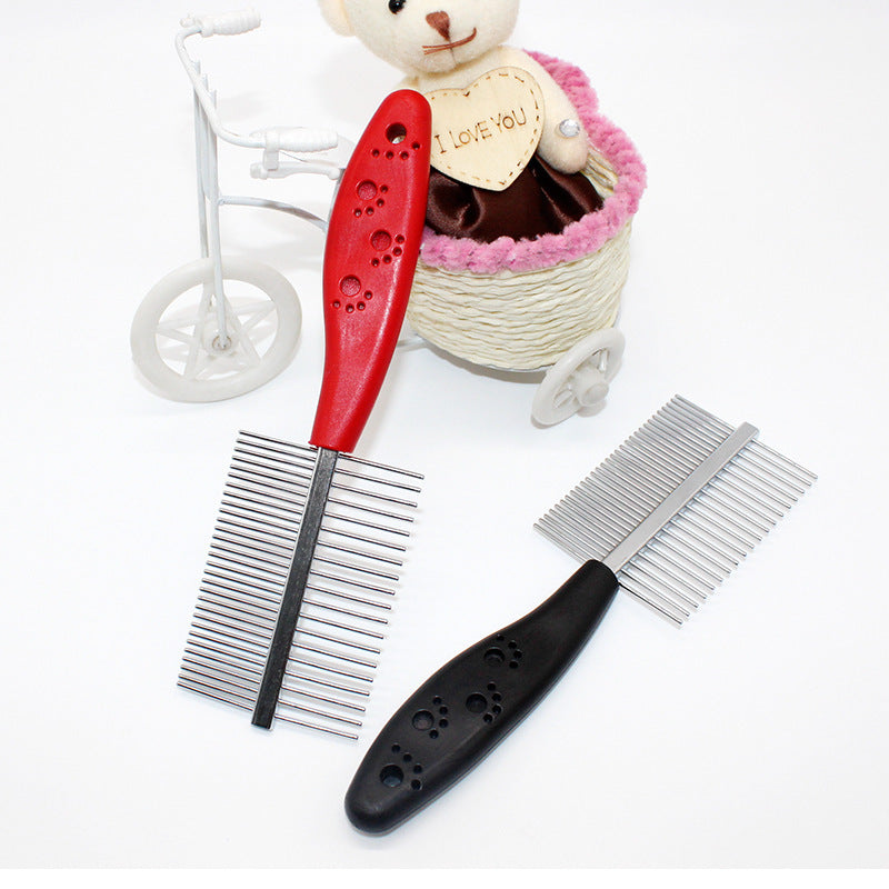 Pet grooming products  i.e Double row comb with shank footprint and dense teeth,