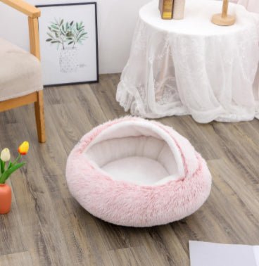 2 In 1 Dog And Cat Bed Pet Winter Bed Round Plush Warm Bed House Soft Long pet products - ok best bark bargains