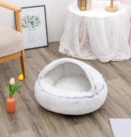 2 In 1 Dog And Cat Bed Pet Winter Bed Round Plush Warm Bed House Soft Long pet products - ok best bark bargains