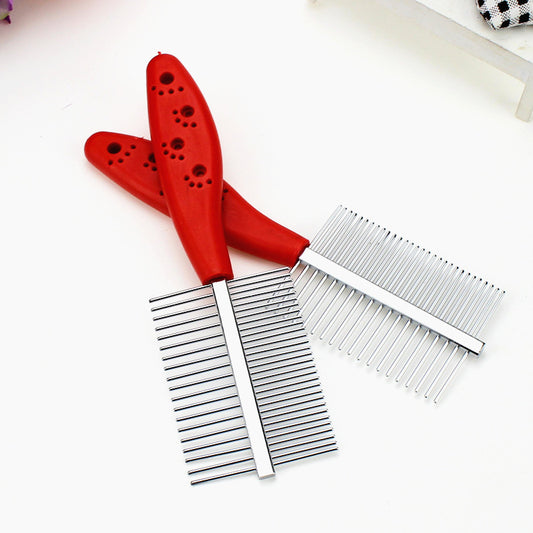 Pet grooming products  i.e Double row comb with shank footprint and dense teeth,