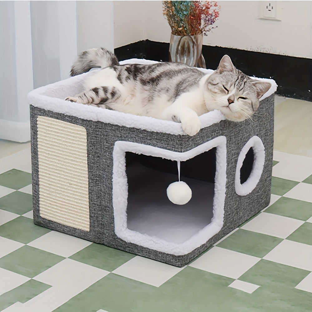 Double-Layer Cat Bed Cave Sofa