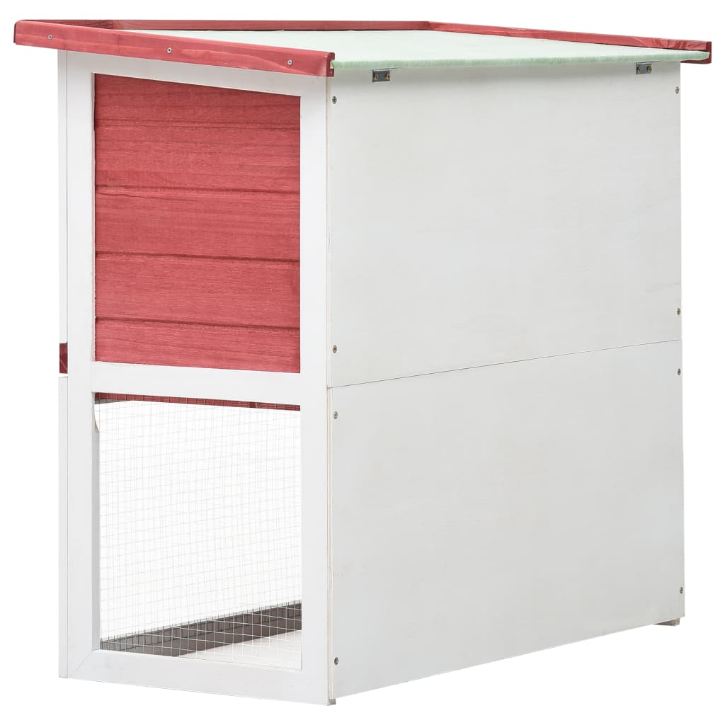 NNEVL Outdoor Rabbit Hutch 1 Door Red Wood