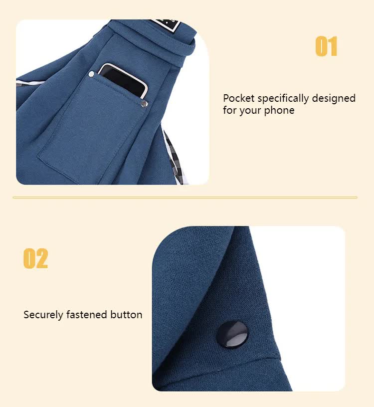 NNEDSZ Grey Adjustable Pet Sling Carrier Bag - Comfortable and Hands-Free Design