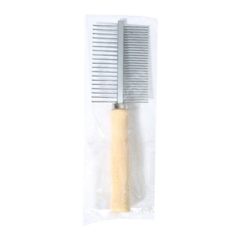Double row comb with wooden handle - ok best bark bargains