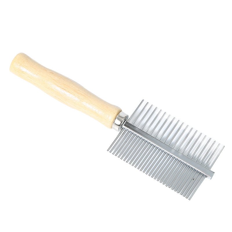 Double row comb with wooden handle - ok best bark bargains