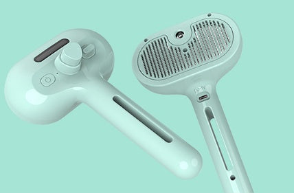 Self-Cleaning Pet Hair Remover Comb with Built-in Mist – Grooming & Dematting Brush for Dogs