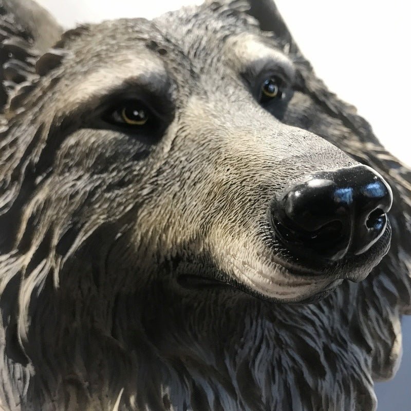 Nordic Wolf & Lion Head Wall Hanging — Sculptural Animal Wall Décor - ok best bark bargains