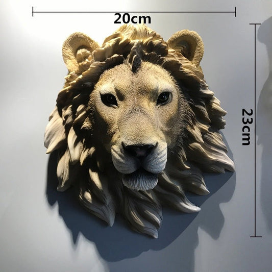 Nordic Wolf & Lion Head Wall Hanging — Sculptural Animal Wall Décor - ok best bark bargains