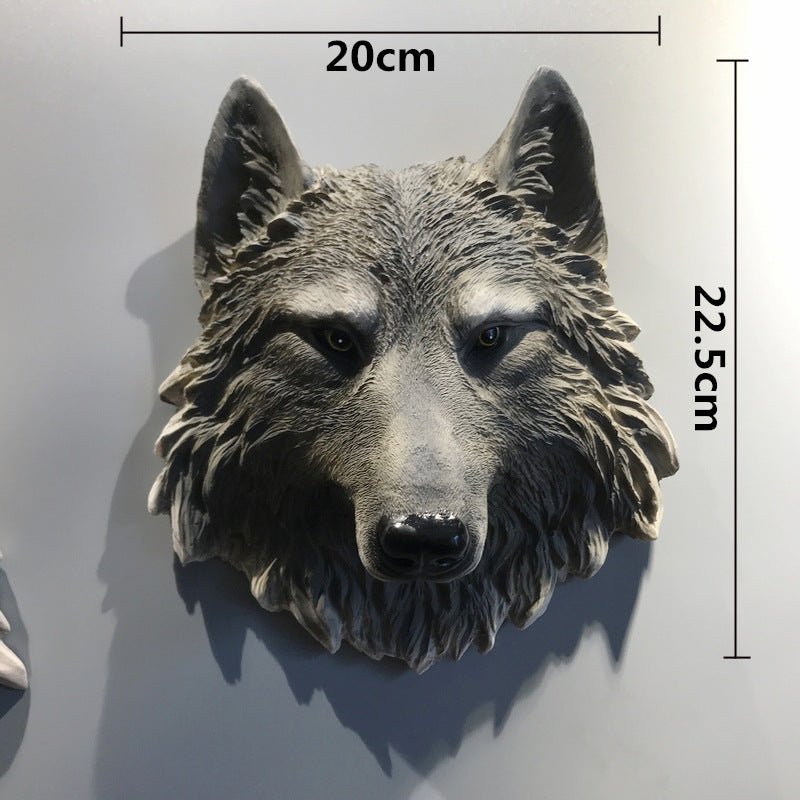 Nordic Wolf & Lion Head Wall Hanging — Sculptural Animal Wall Décor - ok best bark bargains