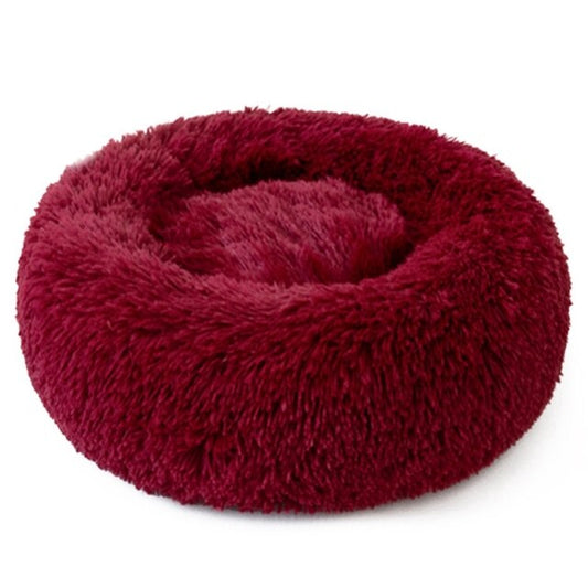 Round Cat Bed Warm Sleeping Cat Nest For Dogs Basket Pet Products Cushion Soft Long Plush Cat Pet Bed Mat Cat House Animals Sofa